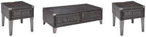 Todoe Coffee Table with 2 End Tables in Dark Gray by Ashley at Eve Furniture