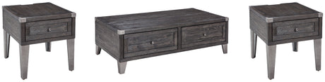 Todoe Coffee Table with 2 End Tables in Dark Gray by Ashley at Eve Furniture