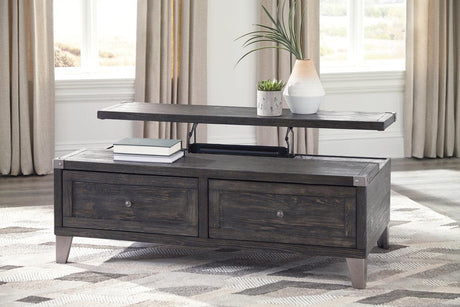 Todoe Dark Gray Coffee Table with Lift Top by Ashley at Eve Furniture