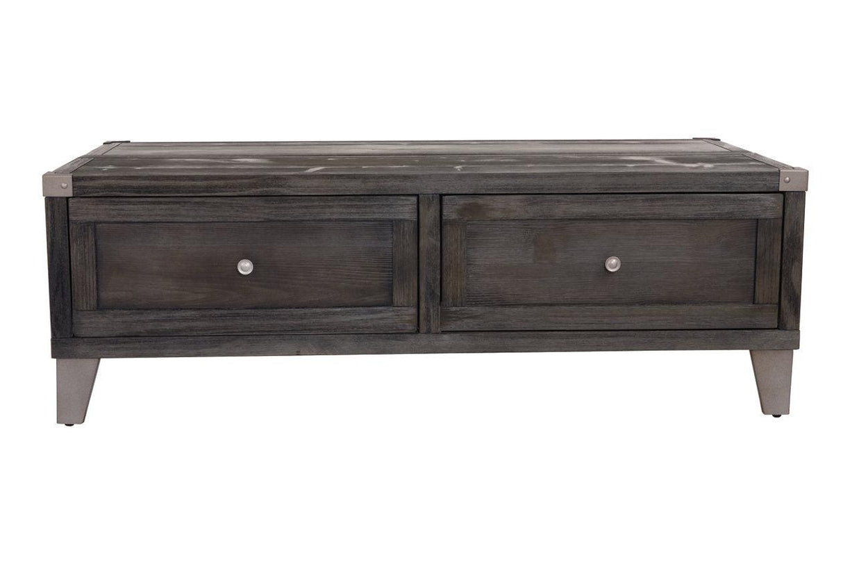 Todoe Dark Gray Coffee Table with Lift Top by Ashley at Eve Furniture