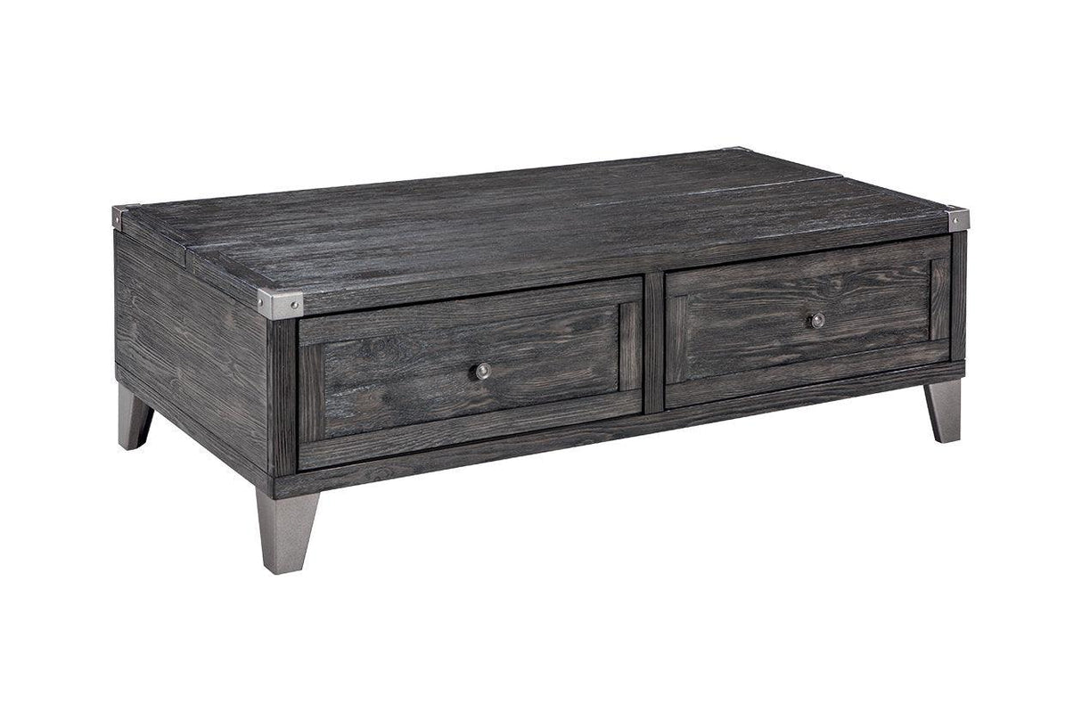 Todoe Dark Gray Coffee Table with Lift Top by Ashley at Eve Furniture