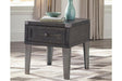 Todoe Dark Gray End Table with USB Ports & Outlets by Ashley at Eve Furniture
