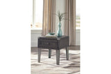 Todoe Dark Gray End Table with USB Ports & Outlets by Ashley at Eve Furniture