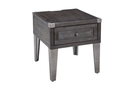 Todoe Dark Gray End Table with USB Ports & Outlets by Ashley at Eve Furniture
