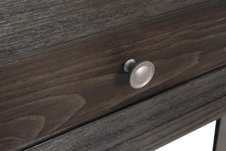 Todoe Dark Gray End Table with USB Ports & Outlets by Ashley at Eve Furniture