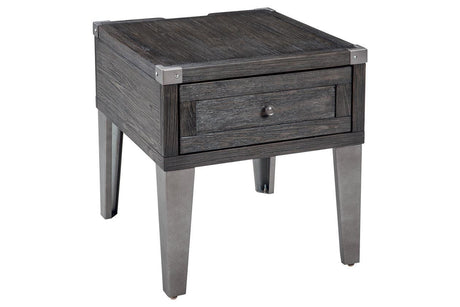 Todoe Dark Gray End Table with USB Ports & Outlets by Ashley at Eve Furniture