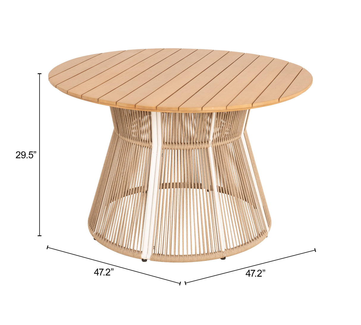 Toge Natural Outdoor Dining Table by Zuomod at Eve Furniture