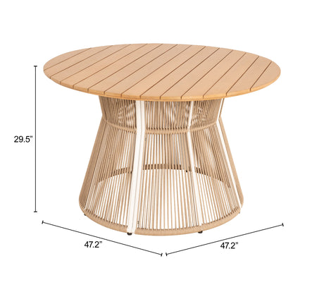 Toge Natural Outdoor Dining Table by Zuomod at Eve Furniture