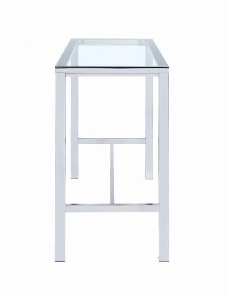 Tolbert Chrome Bar Table with Glass Top by Coaster at Eve Furniture