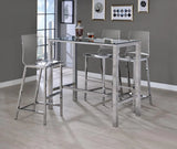 Tolbert Chrome Bar Table with Glass Top by Coaster at Eve Furniture