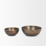 Tomiko Decorative Brass Finished Cast Aluminum Round Bowls by Mercana at Eve Furniture