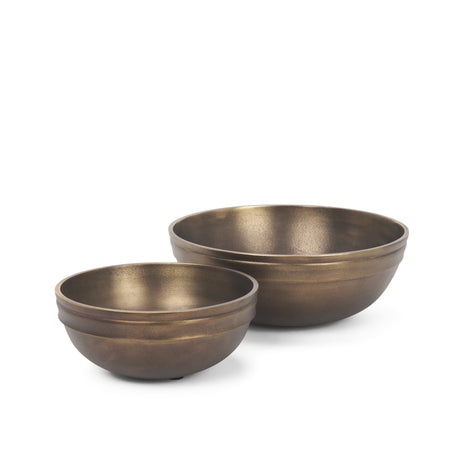 Tomiko Decorative Brass Finished Cast Aluminum Round Bowls by Mercana at Eve Furniture