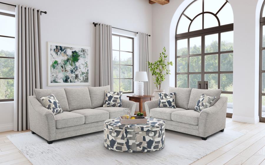 Tomkins 2-piece Boucle Upholstered Sofa Set Light Grey by Coaster at Eve Furniture