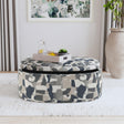 Tomkins Indigo Blue Oval Upholstered Storage Ottoman by Coaster at Eve Furniture