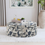 Tomkins Indigo Blue Oval Upholstered Storage Ottoman by Coaster at Eve Furniture