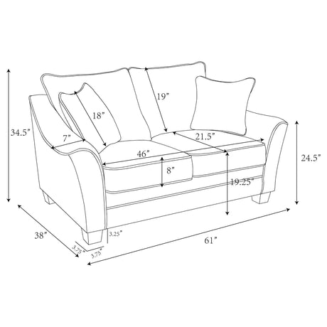 Tomkins Light Gray 3-piece Boucle Upholstered Sofa Set by Coaster at Eve Furniture