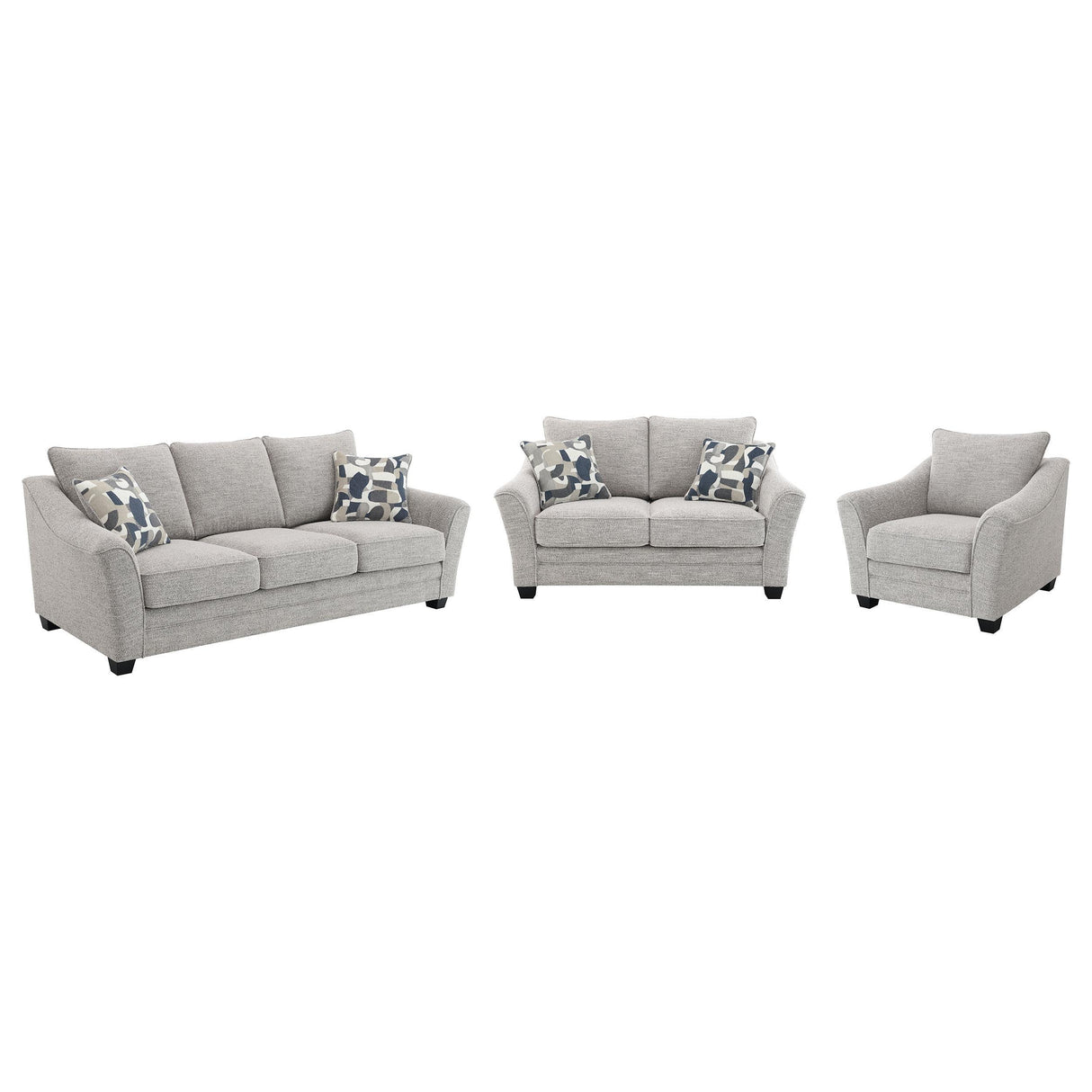 Tomkins Light Gray 3-piece Boucle Upholstered Sofa Set by Coaster at Eve Furniture