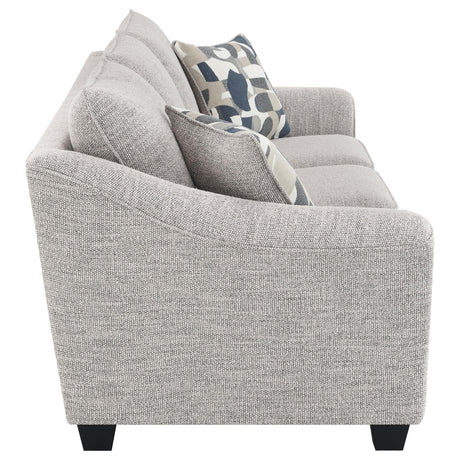 Tomkins Light Gray Boucle Upholstered Living Room Set by Coaster at Eve Furniture