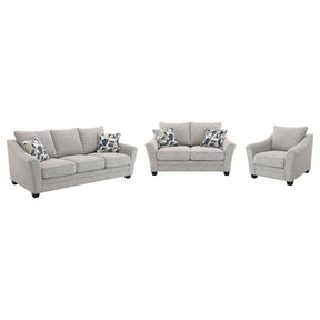 Tomkins Light Gray Boucle Upholstered Living Room Set by Coaster at Eve Furniture