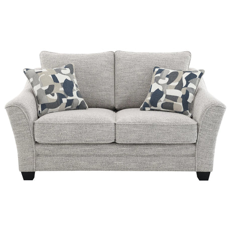 Tomkins Light Gray Boucle Upholstered Loveseat by Coaster at Eve Furniture