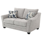 Tomkins Light Gray Boucle Upholstered Loveseat by Coaster at Eve Furniture