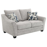 Tomkins Light Gray Boucle Upholstered Loveseat by Coaster at Eve Furniture