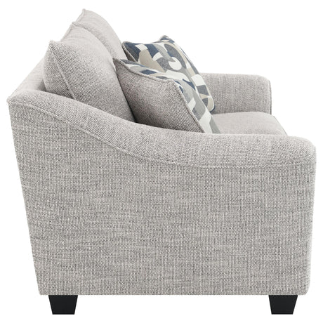 Tomkins Light Gray Boucle Upholstered Loveseat by Coaster at Eve Furniture