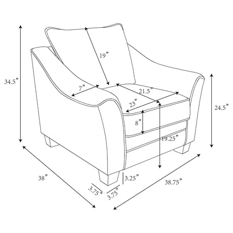 Tomkins Light Grey Boucle Upholstered Chair by Coaster at Eve Furniture