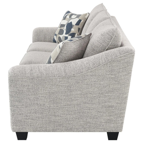 Tomkins Light Grey Boucle Upholstered Sofa by Coaster at Eve Furniture