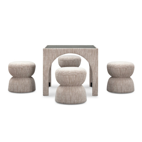 Tomlin Performance Chenille Game Table and Two Ottomans Set by TOV Furniture at Eve Furniture