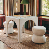 Tomlin Ruched Performance Fabric Game Ottoman by TOV Furniture at Eve Furniture