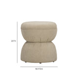 Tomlin Ruched Performance Fabric Game Ottoman by TOV Furniture at Eve Furniture