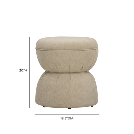 Tomlin Ruched Performance Fabric Game Ottoman by TOV Furniture at Eve Furniture