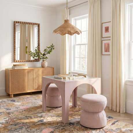 Tomlin Ruched Performance Fabric Game Ottoman by TOV Furniture at Eve Furniture