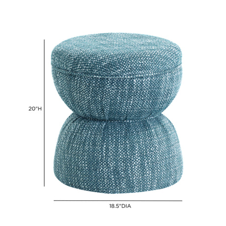 Tomlin Ruched Performance Fabric Game Ottoman by TOV Furniture at Eve Furniture