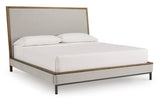 Tomtyn Light Brown California King Upholstered Platform Bed by Ashley at Eve Furniture