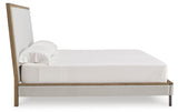 Tomtyn Light Brown California King Upholstered Platform Bed by Ashley at Eve Furniture