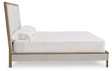 Tomtyn Light Brown California King Upholstered Platform Bed by Ashley at Eve Furniture