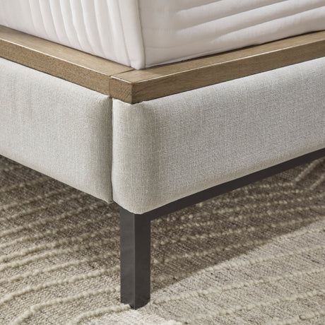 Tomtyn Light Brown California King Upholstered Platform Bed by Ashley at Eve Furniture