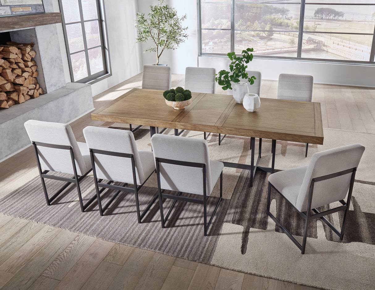 Tomtyn Light Brown Dining Table and 8 Chairs by Ashley at Eve Furniture