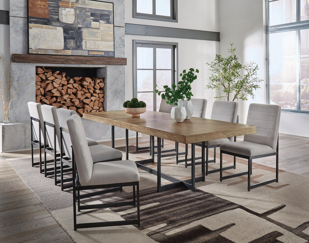 Tomtyn Light Brown Dining Table and 8 Chairs by Ashley at Eve Furniture