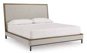 Tomtyn Light Brown Queen Upholstered Platform Bed by Ashley at Eve Furniture
