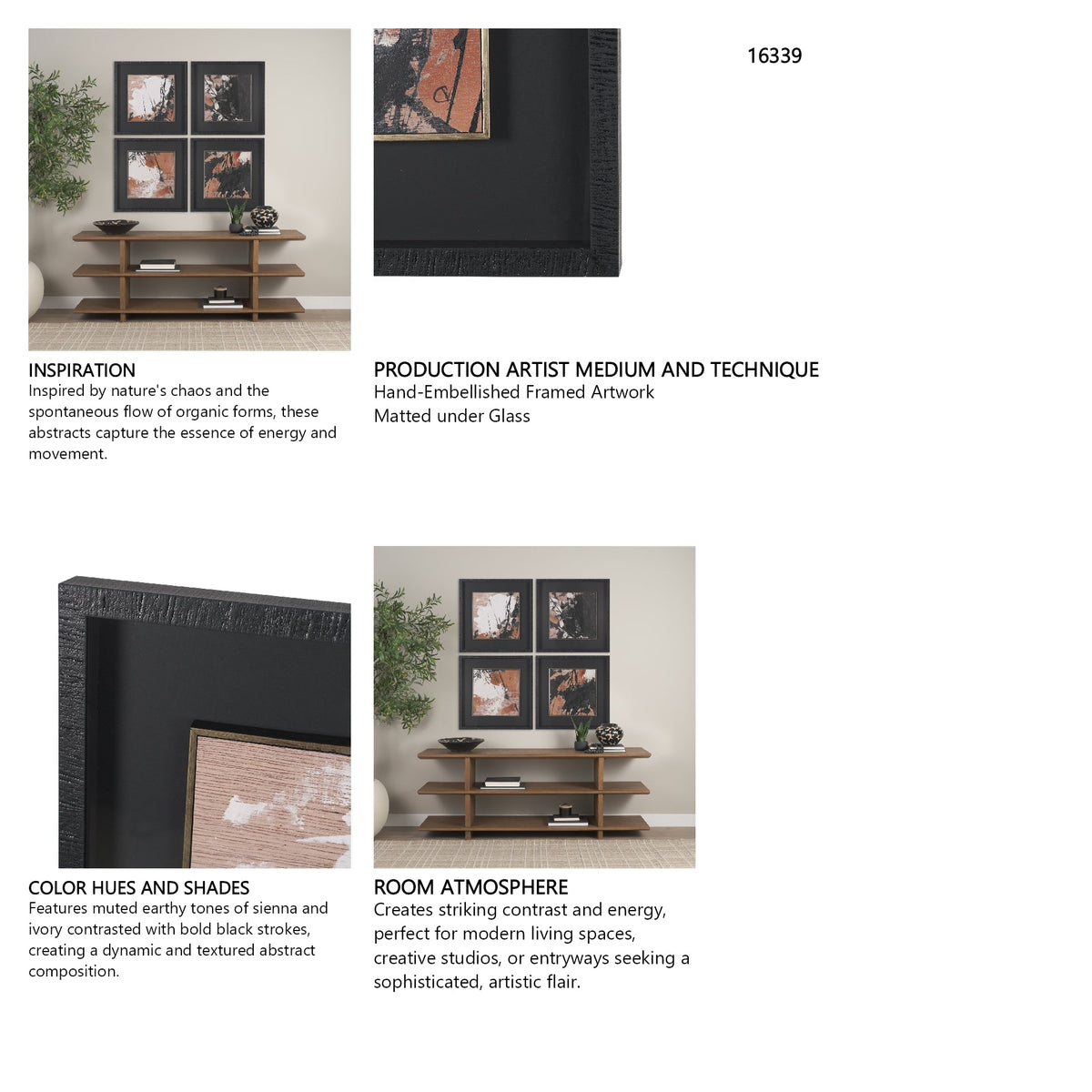 Tones of Sienna I (Set 2) by Mercana Studio Hand-Embellished Framed Artwork Matted under Glass by Mercana at Eve Furniture
