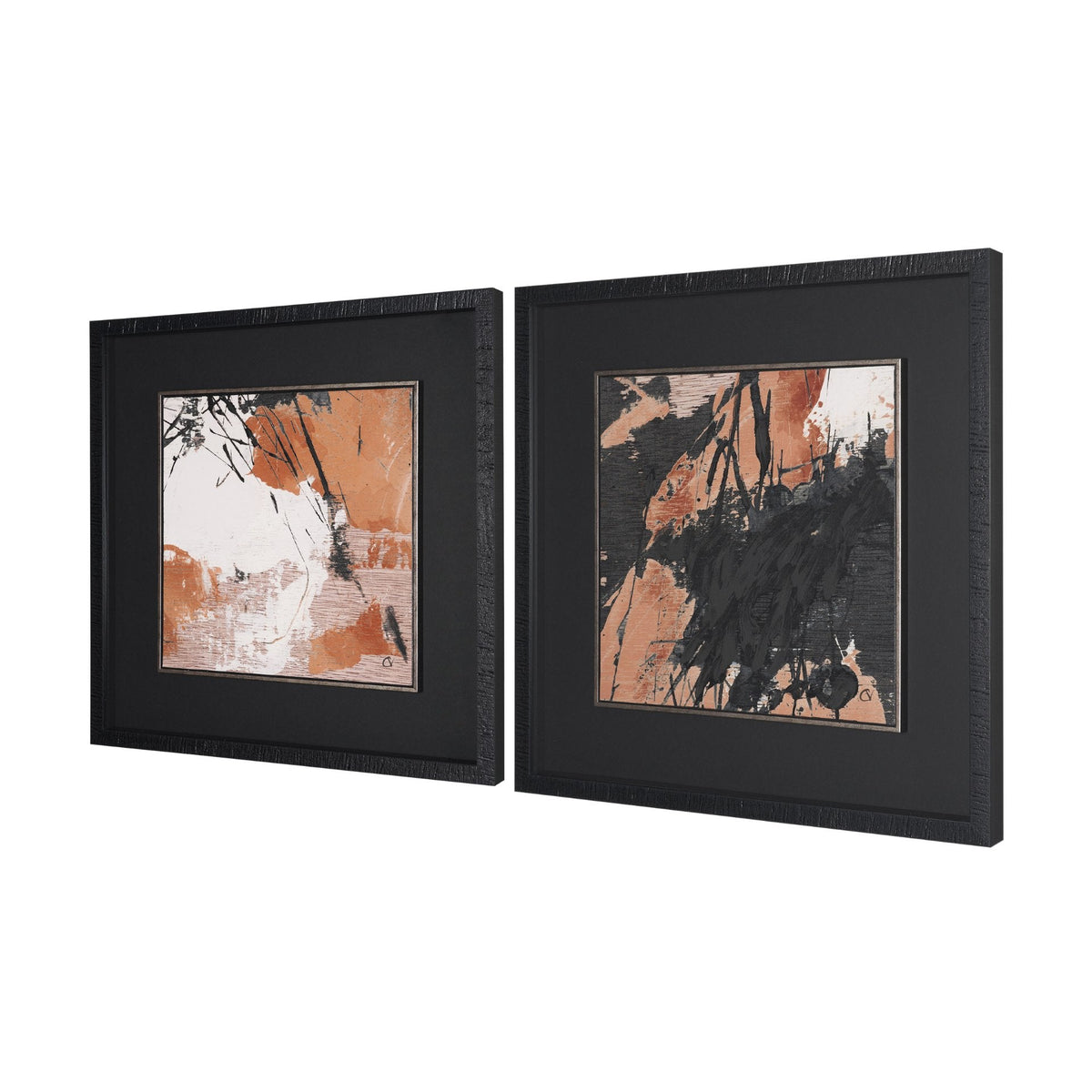 Tones of Sienna II (Set of 2) by Mercana Studio Hand-Embellished Framed Artwork Matted under Glass by Mercana at Eve Furniture