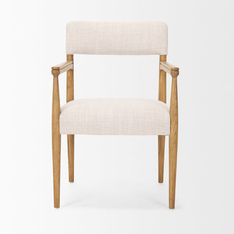Toni Light Brown Nettlewood w/Cream Heathered Performance Fabric Dining Chair by Mercana at Eve Furniture