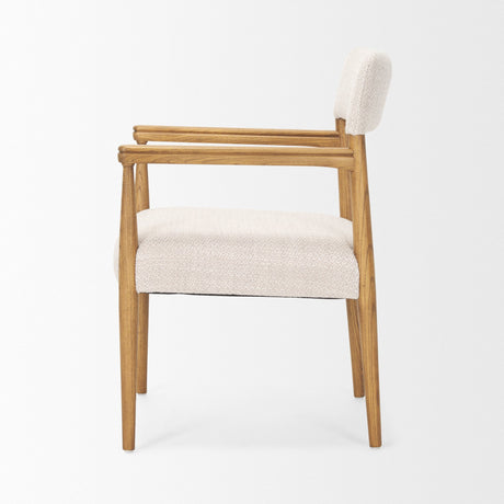 Toni Light Brown Nettlewood w/Cream Heathered Performance Fabric Dining Chair by Mercana at Eve Furniture
