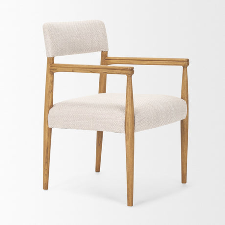 Toni Light Brown Nettlewood w/Cream Heathered Performance Fabric Dining Chair by Mercana at Eve Furniture