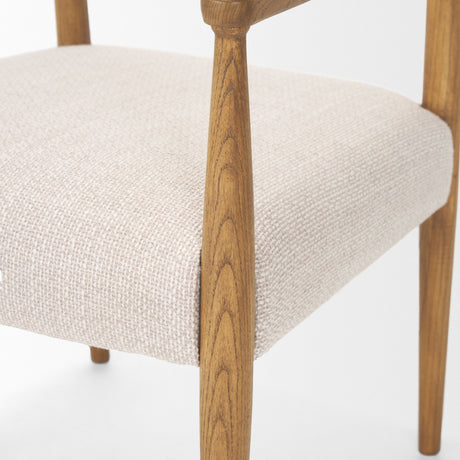 Toni Light Brown Nettlewood w/Cream Heathered Performance Fabric Dining Chair by Mercana at Eve Furniture