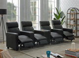 Toohey Home Theater Push Back Recliner Black