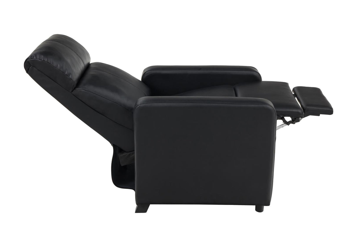 Toohey Home Theater Push Back Recliner Black